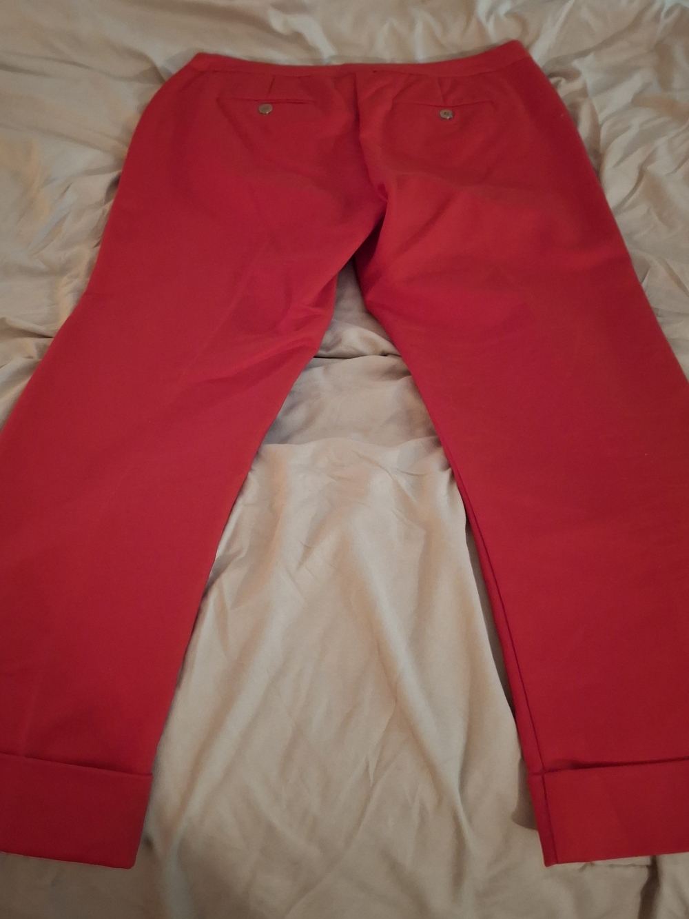 Valerie Stevens Women's Bright-Red Cropped Slim Ankle Pants - Picture 7 of 8